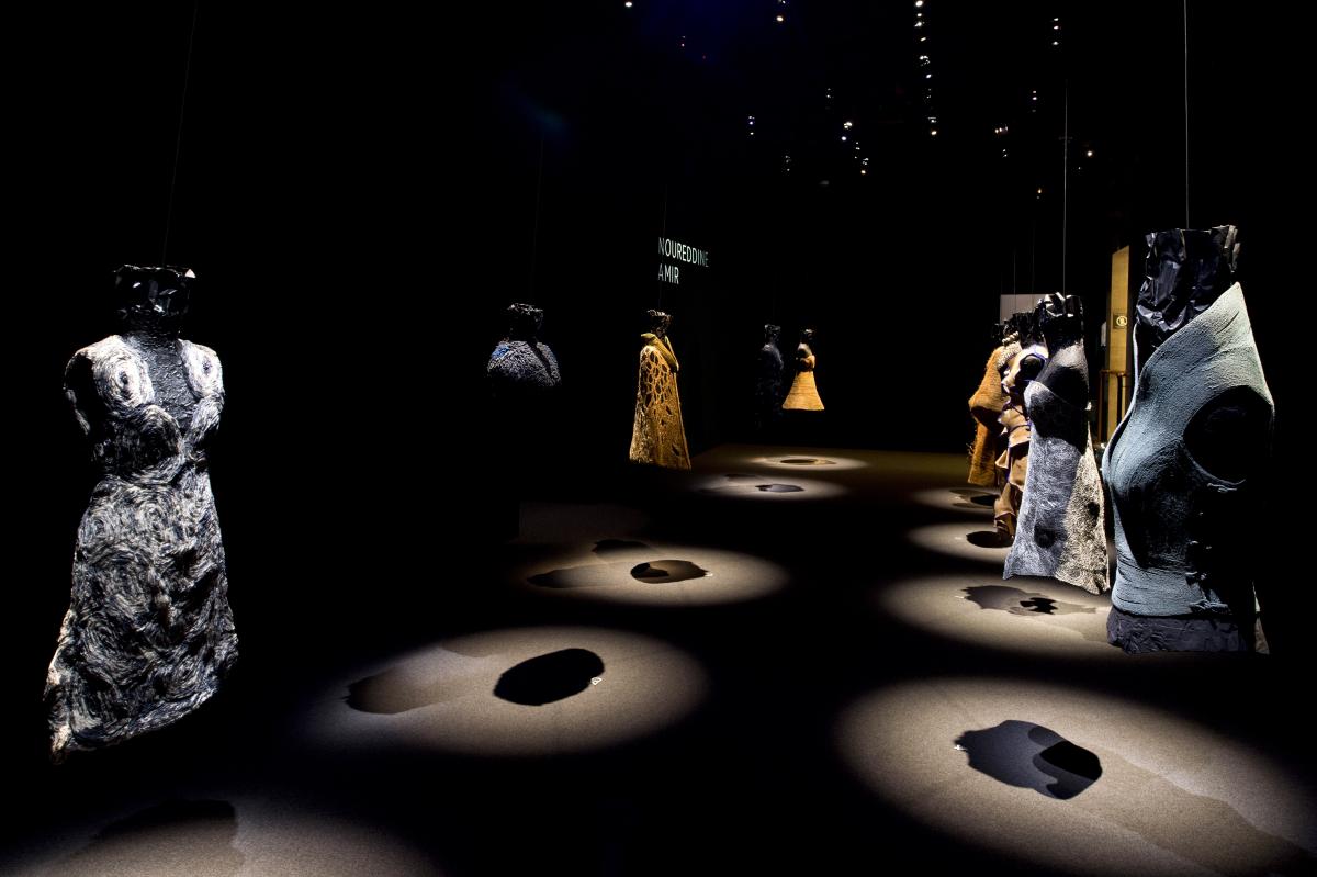 Nourredine Amir's Sculpted Dresses at the Fondation Pierre Bergé-Yves Saint Laurent in Paris. Copyright Luc Castel
