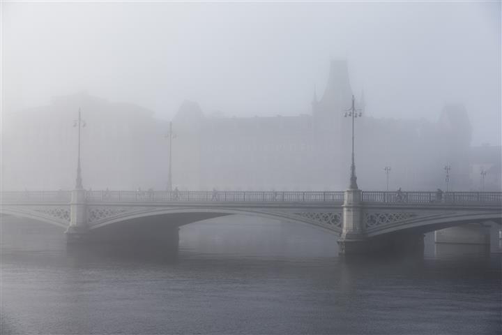 Stockholm in the fog