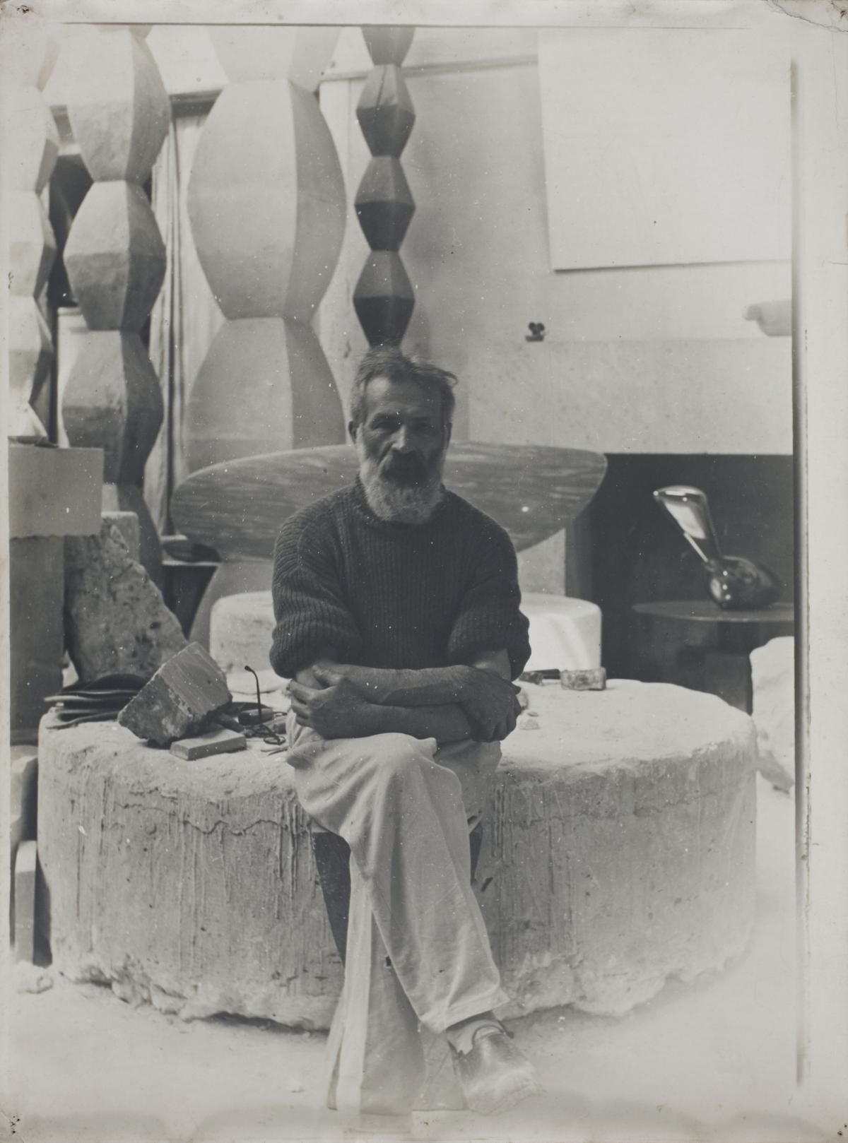 Constantin Brancusi, selfportrait in his studio, ca. 1934, collection Centre Pompidou 