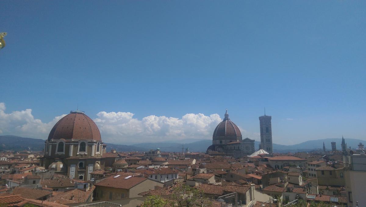 The roofs of Florence with the impressive Duomo in the back
