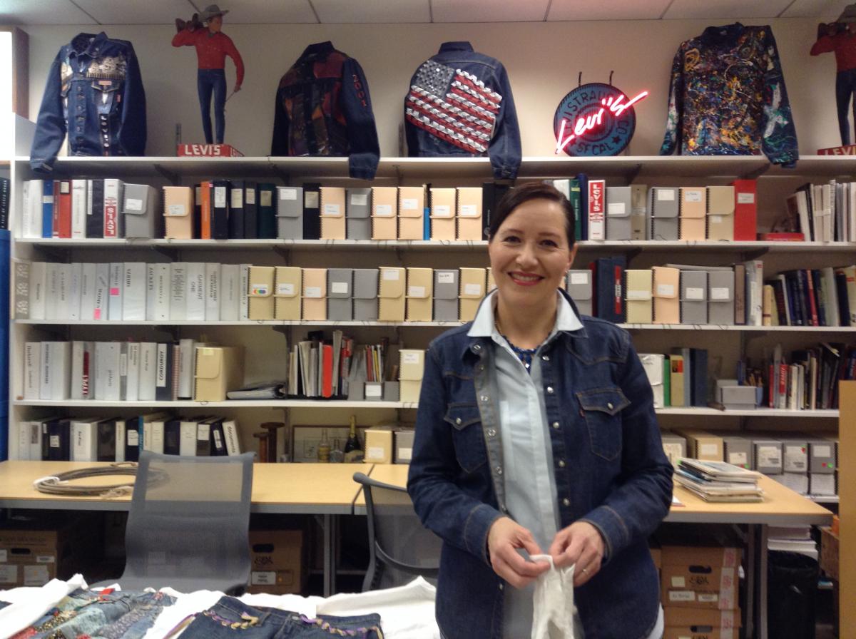 Historian Tracey Panek, in 'her' Levi's archives in San Francisco