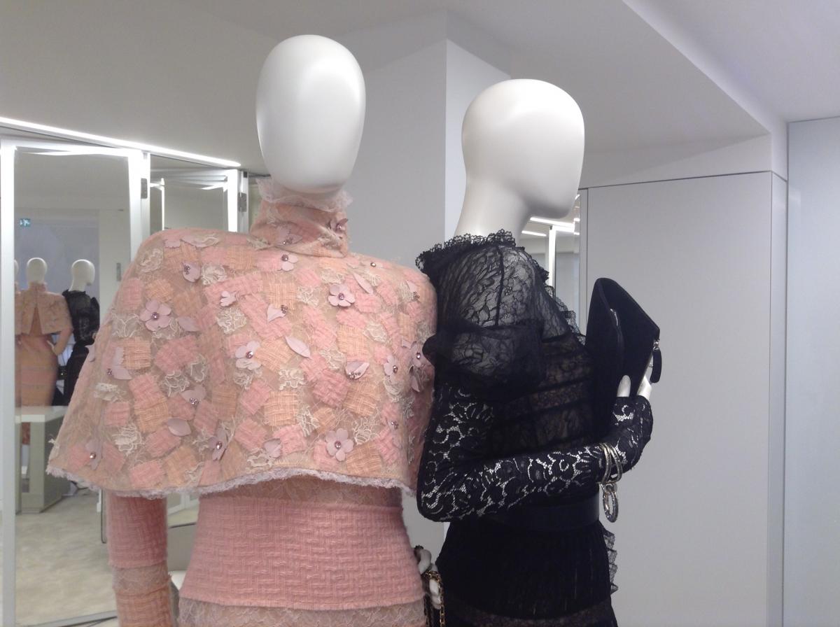 A new take on tweed in the showroom of Chanel's Paris-Rome collection