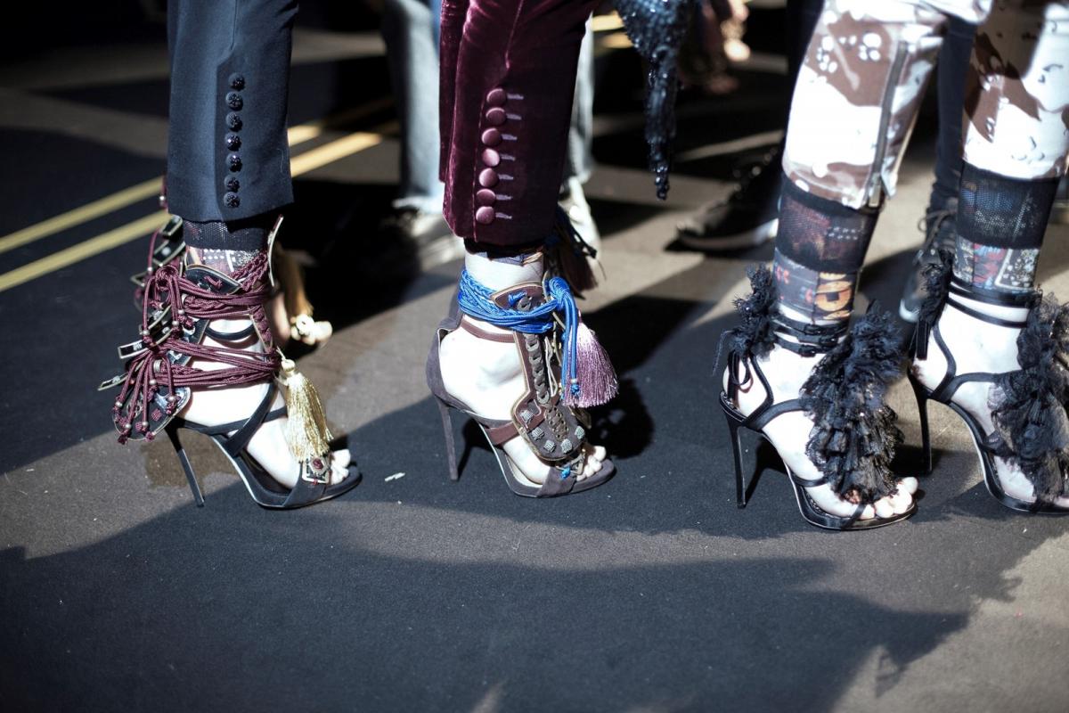 High heels and lots of fringes at DSquared