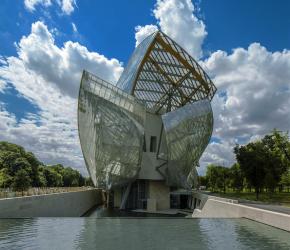 Frontal view upon arriving at LV Fondation near Bois de Boulogne in Paris. Copyright Todd Eberle